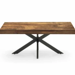 IDMarket Table basse rectangle pied araignée bois foncé et noir* Collection Vintage|Salon Complet