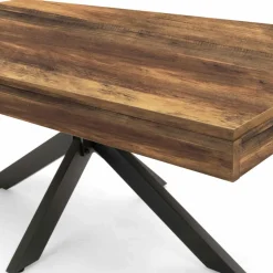 IDMarket Table basse rectangle pied araignée bois foncé et noir* Collection Vintage|Salon Complet