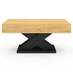 IDMarket Table basse rectangulaire plateau relevable pied noir* Collection Design|Collection Contemporaine