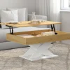 IDMarket Table basse rectangulaire plateau relevable pied blanc* Collection Design|Collection Contemporaine