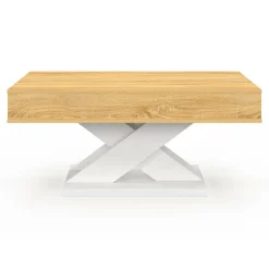 IDMarket Table basse rectangulaire plateau relevable pied blanc* Collection Design|Collection Contemporaine