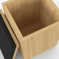 IDMarket Table basse rectangulaire double plateau relevable avec poufs bois et noir convertible en table à manger* Collection Moderne|Salon Complet