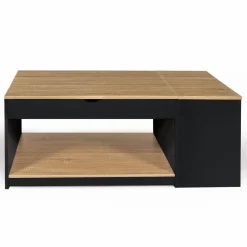IDMarket Table basse relevable bois noir et façon hêtre* Meubles Bas|Collection Design