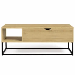 IDMarket Table basse relevable bois et métal avec rangements* Tables Basses