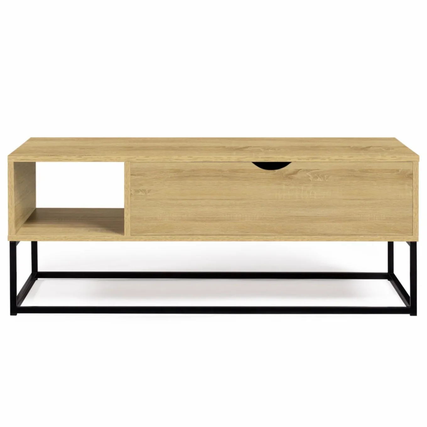 IDMarket Table basse relevable bois et métal avec rangements* Tables Basses