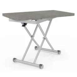 IDMarket Table basse relevable en table à manger moderne avec plateau effet béton* Collection Design|Collection Contemporaine