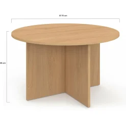 IDMarket Table basse ronde 70 cm bois façon hêtre* Meubles En Bois|Tables Basses