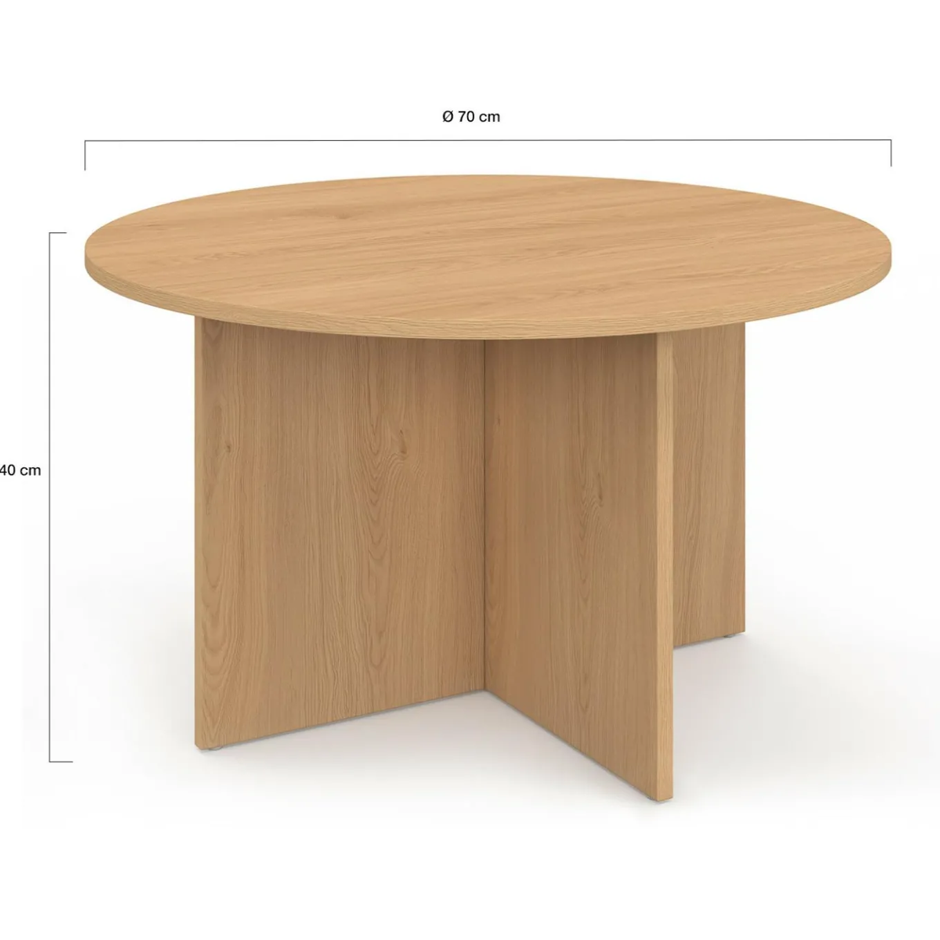 IDMarket Table basse ronde 70 cm bois façon hêtre* Meubles En Bois|Tables Basses