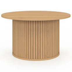 IDMarket Table basse ronde 70 cm lattes coloris chêne* Tables Basses|Collection Moderne