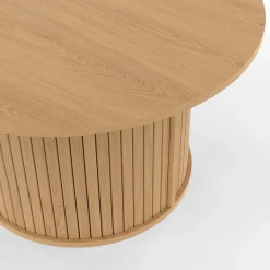 IDMarket Table basse ronde 70 cm lattes coloris chêne* Tables Basses|Collection Moderne