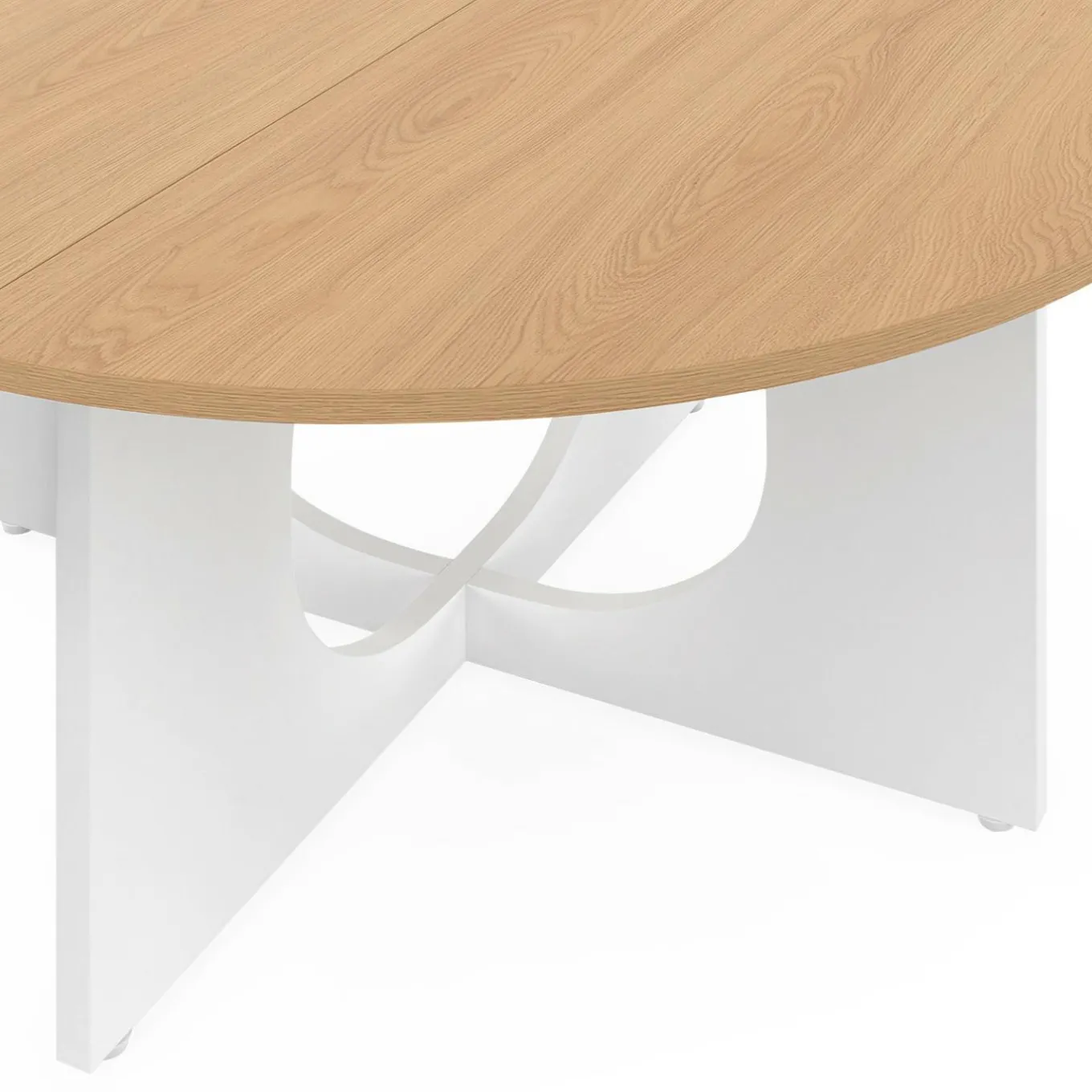 IDMarket Table basse ronde 70 cm pied arc blanc* Collection Contemporaine|Collection Moderne