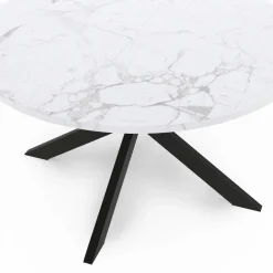 IDMarket Table basse ronde avec plateau effet marbre blanc 70 cm* Meubles Bas|Collection Moderne