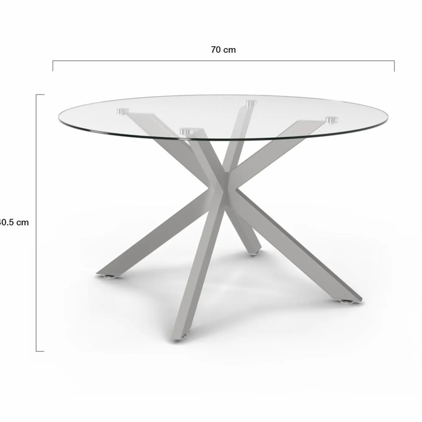 IDMarket Table basse ronde avec plateau verre et pied acier effet chromé* Tables Basses|Salon Complet