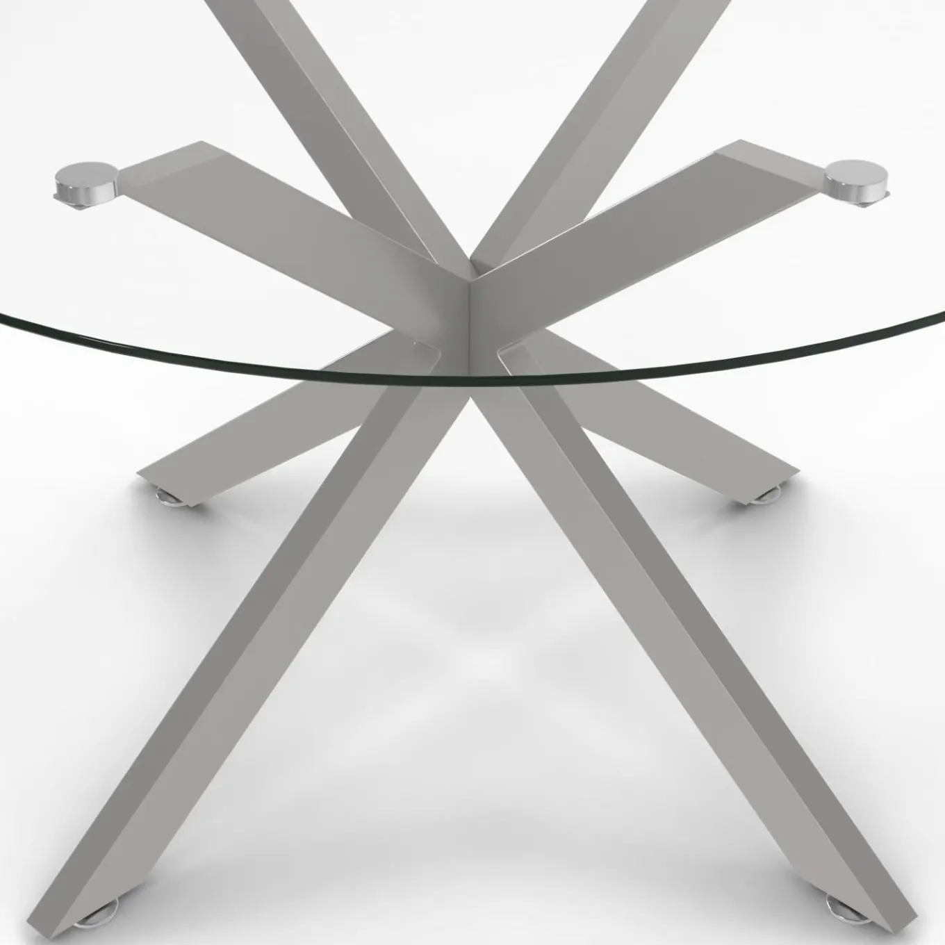 IDMarket Table basse ronde avec plateau verre et pied acier effet chromé* Tables Basses|Salon Complet