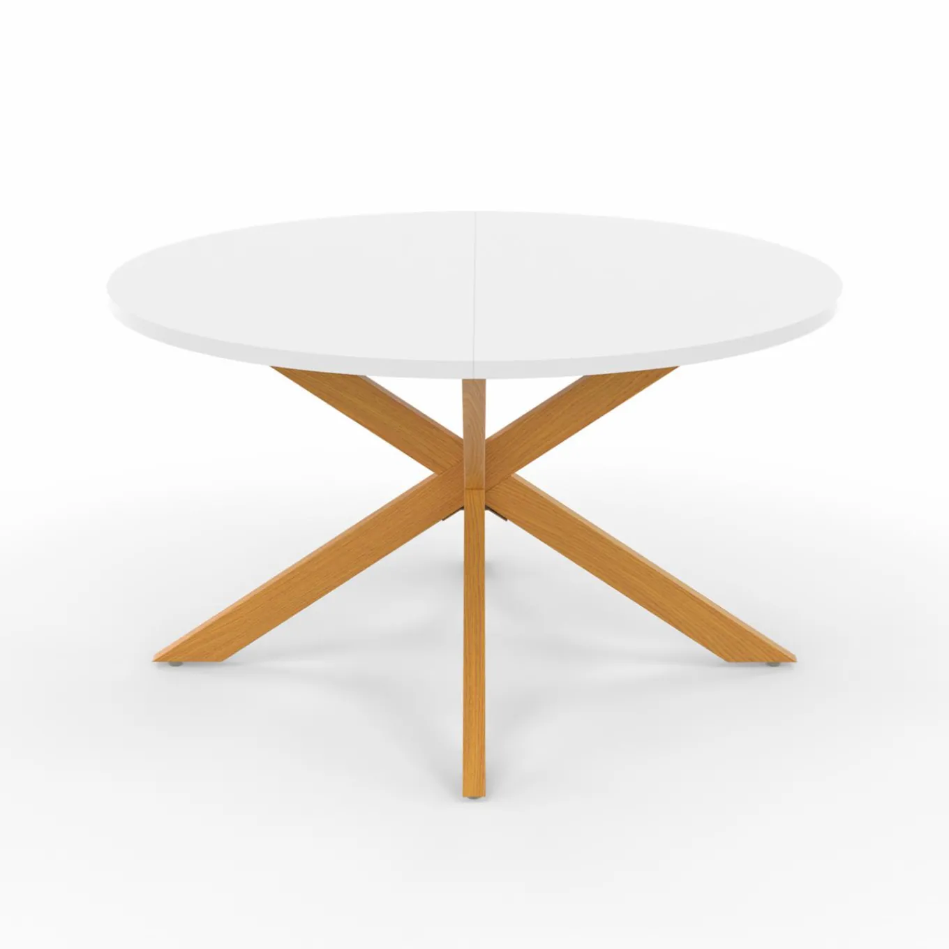 IDMarket Table basse ronde blanche et bois 70 cm pied araignée* Salon Complet|Tables Basses