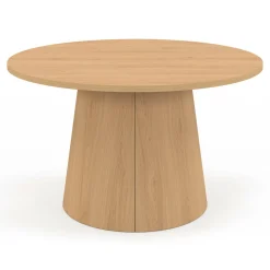 IDMarket Table basse ronde bois effet hêtre 70 cm pied central* Meubles En Bois|Tables Basses