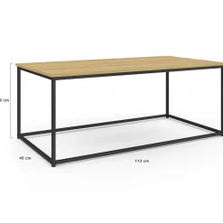IDMarket Table basse style industriel bois et métal noir* Collection Industrielle|Salon Complet