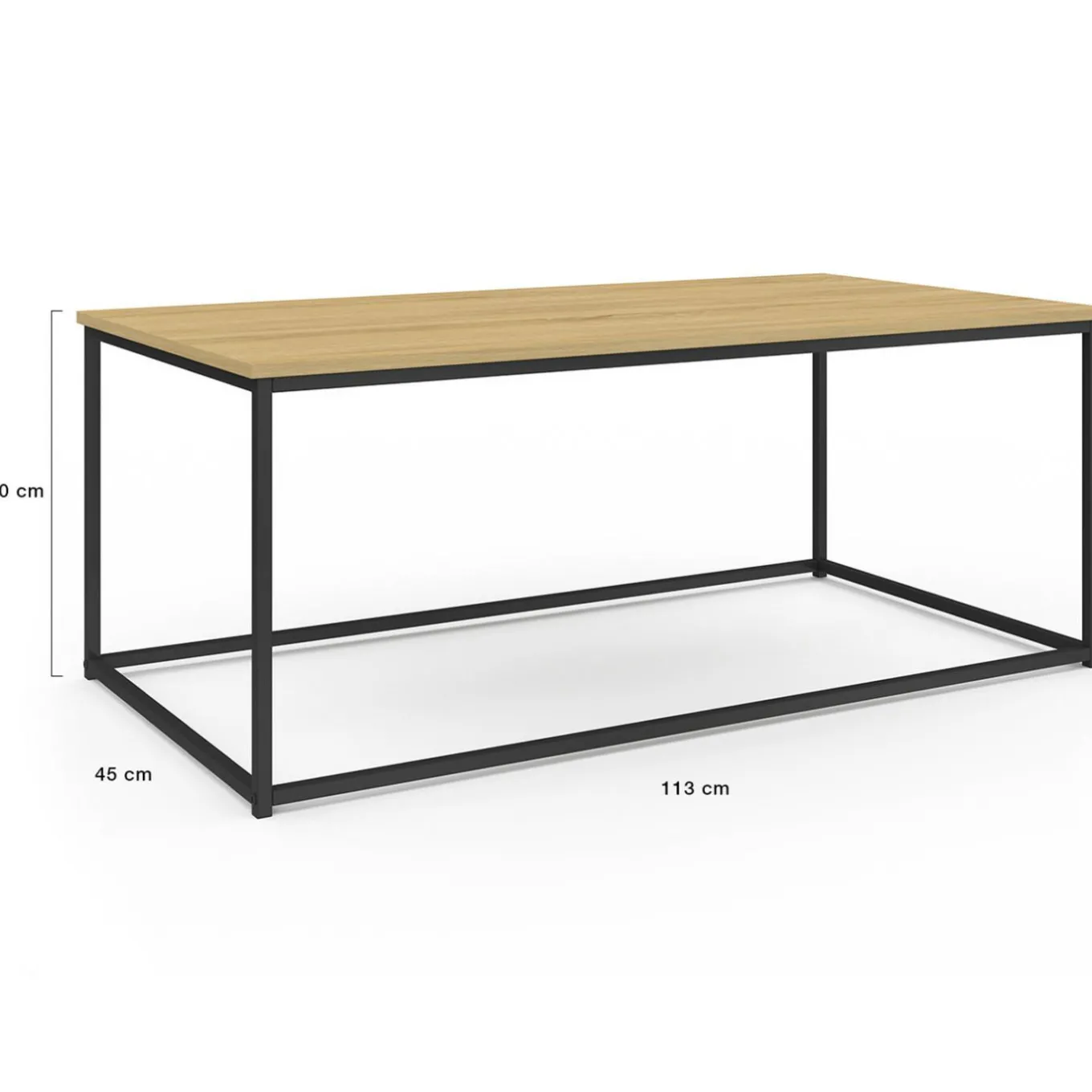 IDMarket Table basse style industriel bois et métal noir* Collection Industrielle|Salon Complet