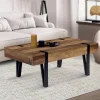 IDMarket Table basse style industriel 1 tiroir pied épingle* Meubles Tiroirs|Meubles En Bois