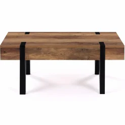 IDMarket Table basse style industriel 1 tiroir pied épingle* Meubles Tiroirs|Meubles En Bois