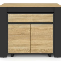 IDMarket Table buffet extensible 10 personnes 235 cm bois et noir* Meubles Noirs|Meubles En Bois