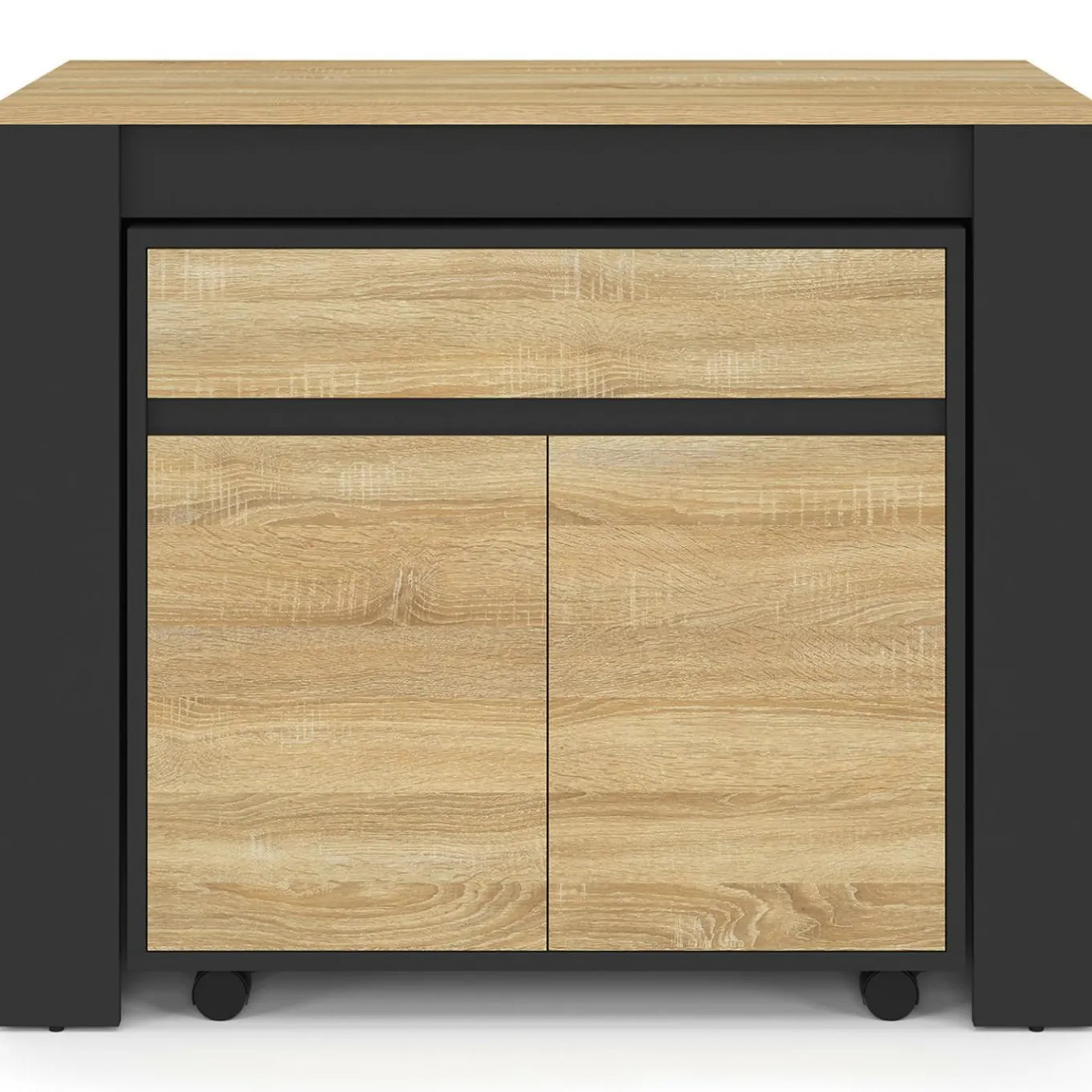 IDMarket Table buffet extensible 10 personnes 235 cm bois et noir* Meubles Noirs|Meubles En Bois