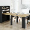 IDMarket Table buffet haut extensible 8 personnes bois et noir 235 cm* Tables|Buffets
