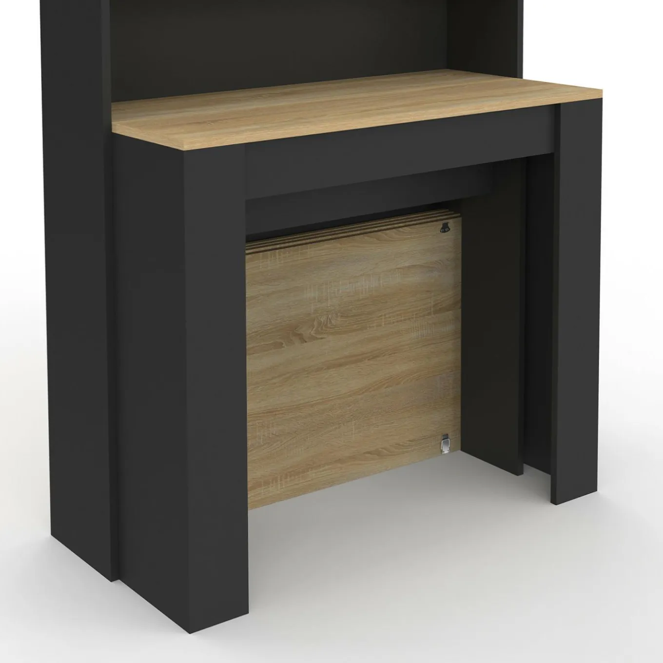 IDMarket Table buffet haut extensible 8 personnes bois et noir 235 cm* Tables|Buffets