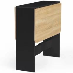 IDMarket Table console bois noir et imitation hêtre* Meubles Noirs|Collection Contemporaine