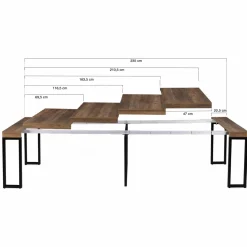 IDMarket Table console extensible bois foncé 10 personnes* Collection Industrielle|Consoles