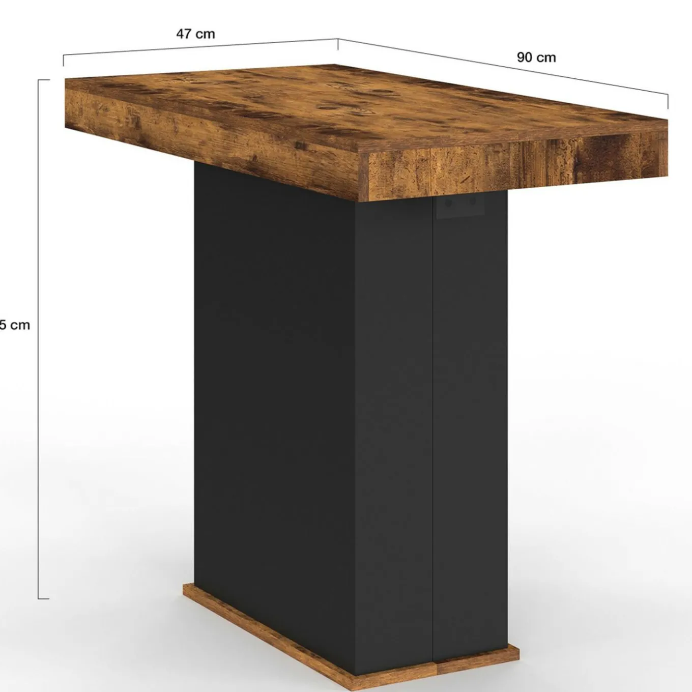 IDMarket Table console extensible 10 personnes 235 cm bois effet vieilli et noir* Consoles|Consoles De Cuisine