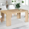 IDMarket Table console extensible imitation hêtre 6 personnes 140 cm* Meubles En Bois|Collection Design