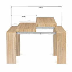 IDMarket Table console extensible imitation hêtre 6 personnes 140 cm* Meubles En Bois|Collection Design