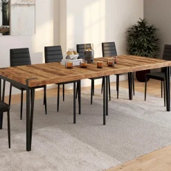 IDMarket Table console extensible 10 personnesdesign industriel 235 cm* Collection Vintage|Consoles
