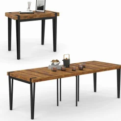 IDMarket Table console extensible 10 personnesdesign industriel 235 cm* Collection Vintage|Consoles