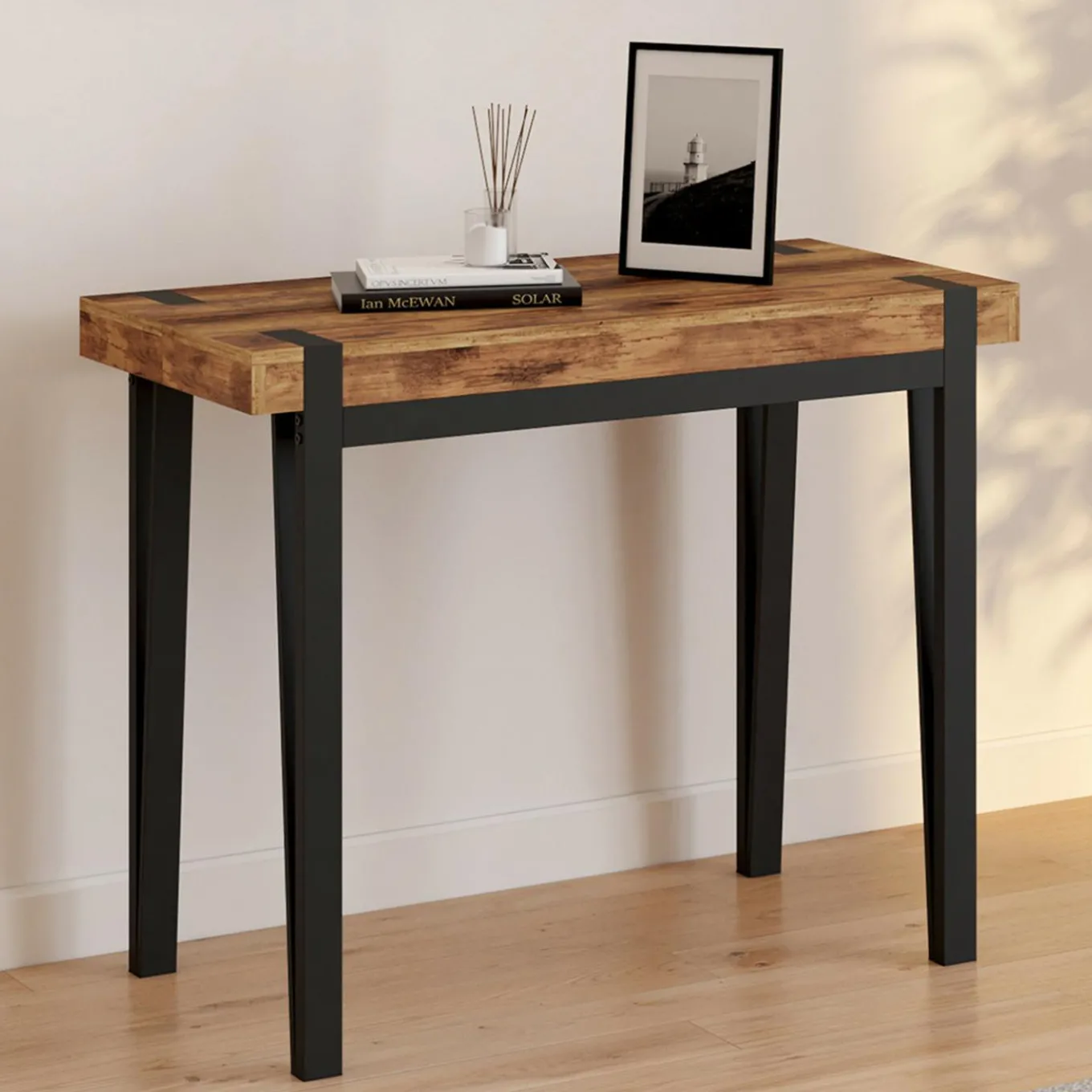 IDMarket Table console extensible 10 personnesdesign industriel 235 cm* Collection Vintage|Consoles