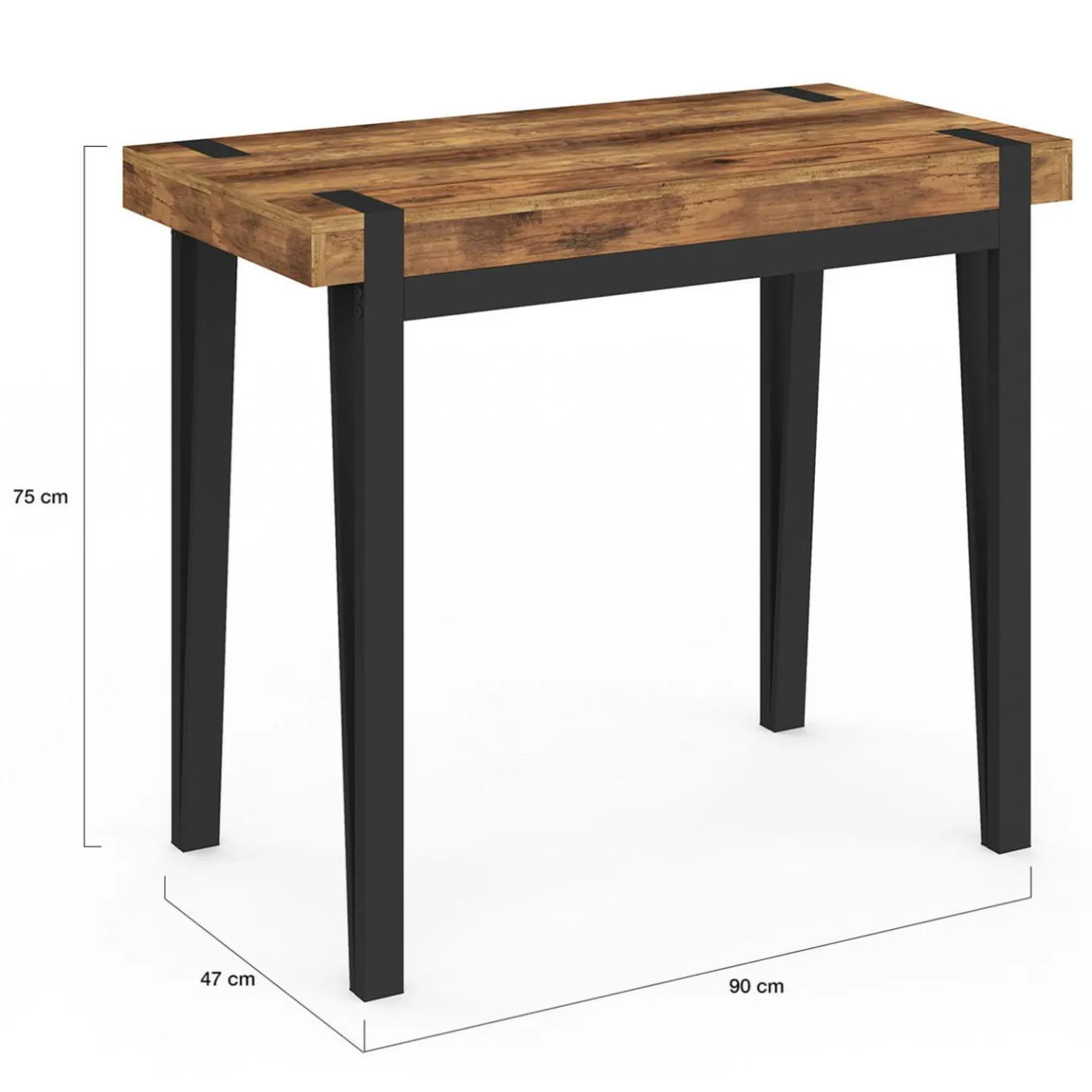 IDMarket Table console extensible 10 personnesdesign industriel 235 cm* Collection Vintage|Consoles