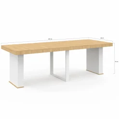 IDMarket Table console extensible bois et blanc* Consoles|Tables