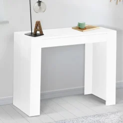 IDMarket Table console extensible blanche 6 personnes 140 cm* Meubles Blancs|Collection Moderne