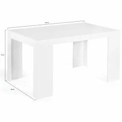 IDMarket Table console extensible blanche 6 personnes 140 cm* Meubles Blancs|Collection Moderne