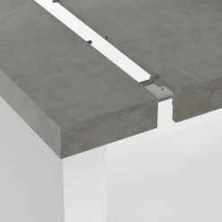 IDMarket Table console extensible 10 personnes 235 cm béton et blanc* Consoles|Consoles De Cuisine