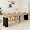 IDMarket Table console extensible 14 personnes 300 cm bois et noir* Consoles|Tables
