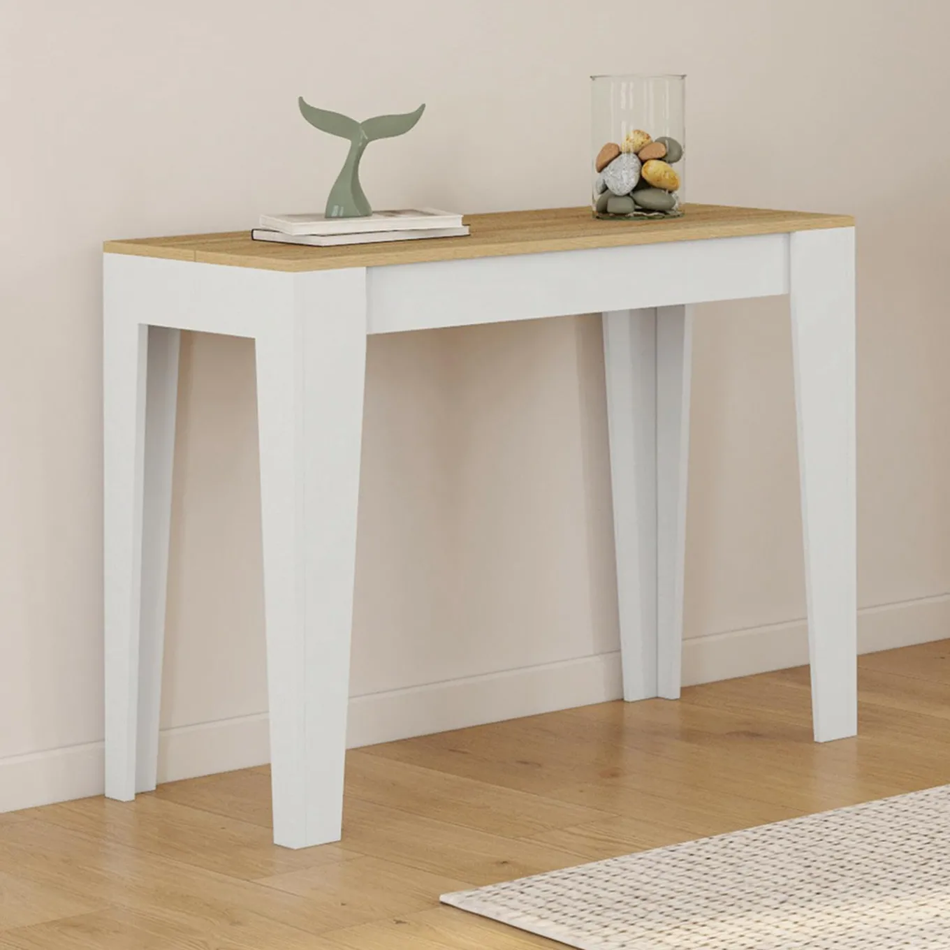 IDMarket Table console extensible 10 personnes 235 cm bois et façon hêtre* Tables|Tables Et Chaises