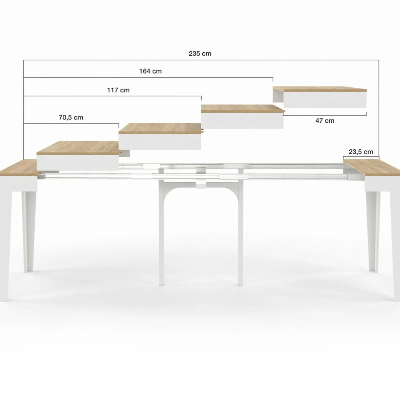IDMarket Table console extensible 10 personnes 235 cm bois et façon hêtre* Tables|Tables Et Chaises