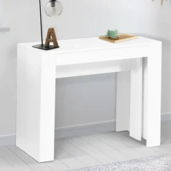 IDMarket Table console extensible blanche 10 personnes 235 cm* Meubles Blancs|Collection Moderne