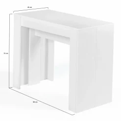 IDMarket Table console extensible blanche 10 personnes 235 cm* Meubles Blancs|Collection Moderne