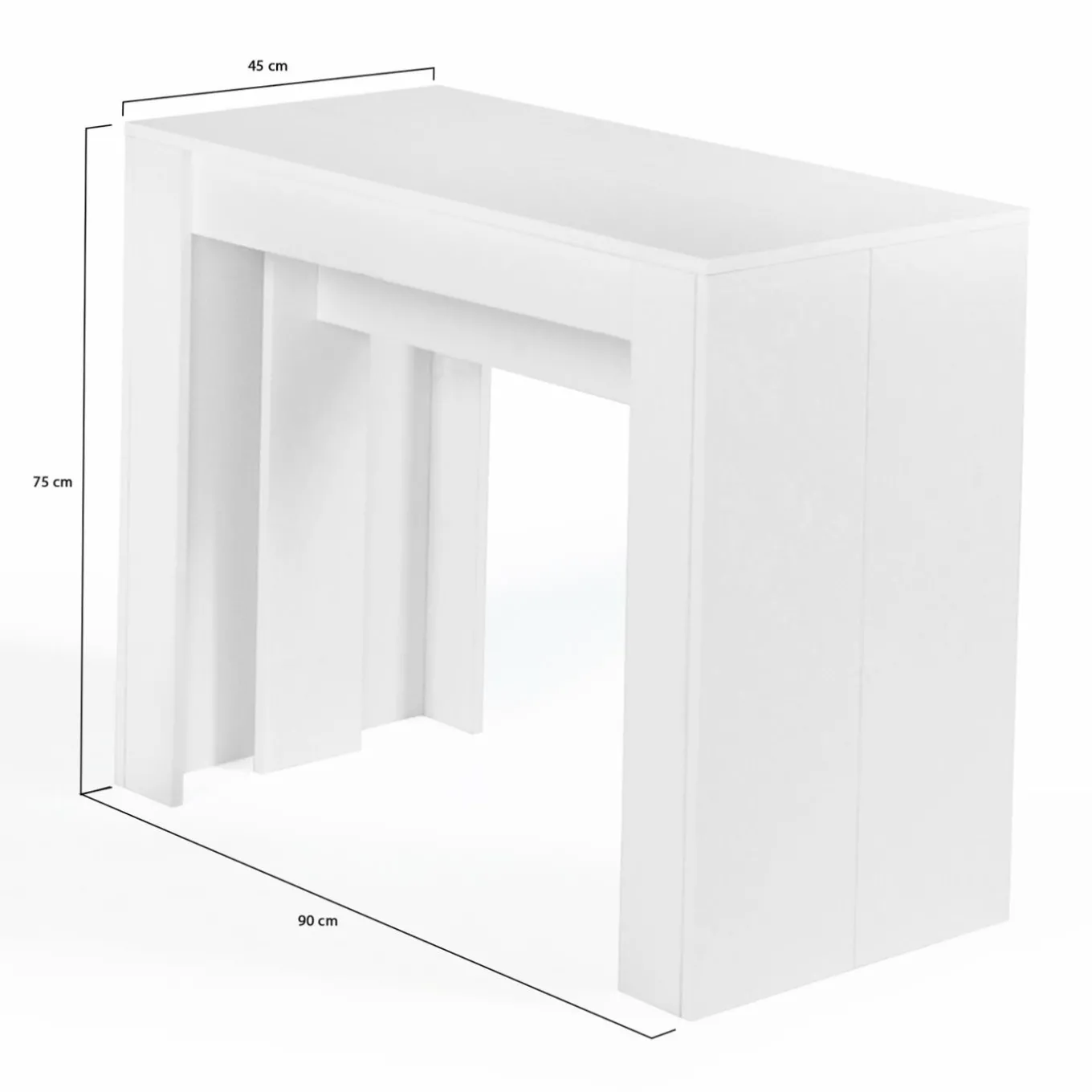 IDMarket Table console extensible blanche 10 personnes 235 cm* Meubles Blancs|Collection Moderne