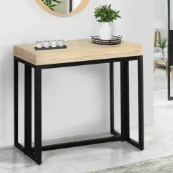 IDMarket Table console extensible TORONTO 14 personnes 300 cm design industriel* Meubles En Bois|Collection Industrielle