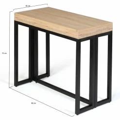 IDMarket Table console extensible TORONTO 14 personnes 300 cm design industriel* Meubles En Bois|Collection Industrielle