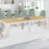 IDMarket Table console extensible bois blanc et façon hêtre 300 cm 14 personnes* Consoles|Consoles De Cuisine